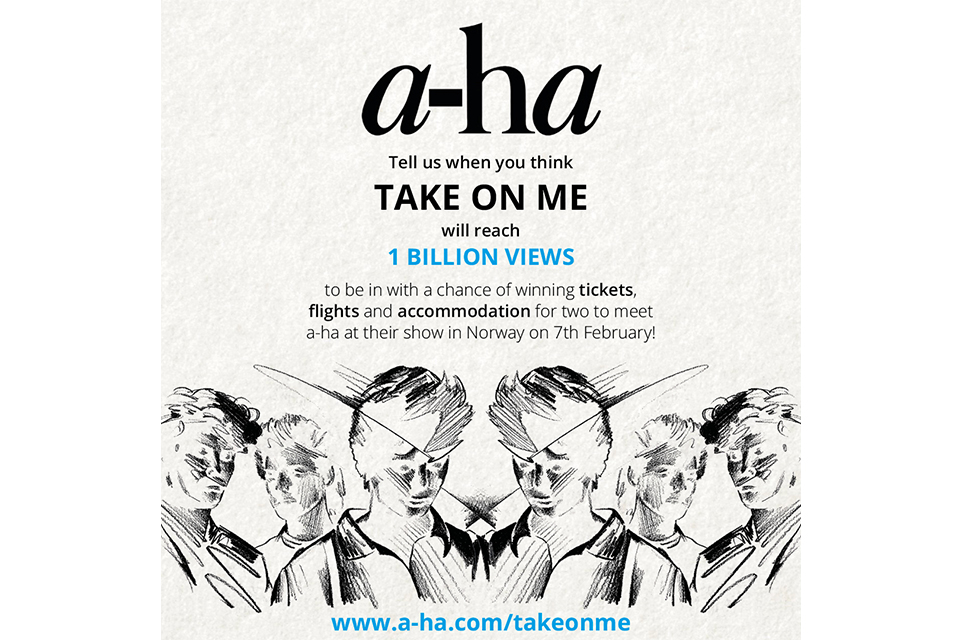a-ha「テイク・オン・ミー」のビデオがYouTubeで、10億回視聴到達間近！