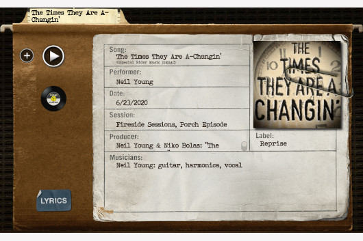 ニール・ヤング、ボブ・ディランのカヴァー「The Times They Are a-Changin’」公開