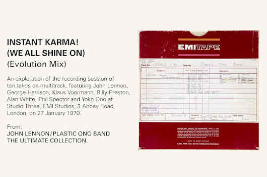 ジョン・レノンの『ジョンの魂』50周年記念アルティメイト・コレクションから「Instant Karma!（We All Shine On）Evolution Mix」公開