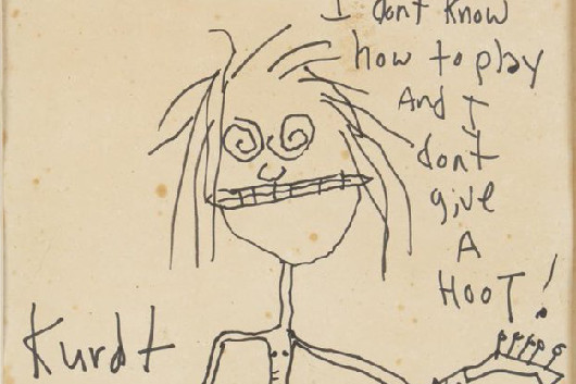 【超希少】カートコベイン  Cobain 直筆サイン付きフォトカード カート・コバーンが1992年に描いた自画像、およそ3,000万円で落札