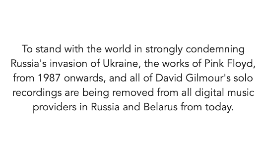 ピンク・フロイド、1987年以降の楽曲とギルモアのソロ曲をロシアとベラルーシのデジタル・プラットフォームから削除