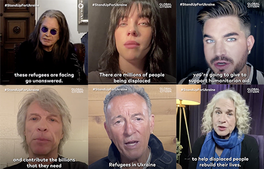 ウクライナ支援のキャンペーン「Stand Up For Ukraine」、ボン・ジョヴィ、U2、アニー・レノックス、マドンナらのパフォーマンス映像公開