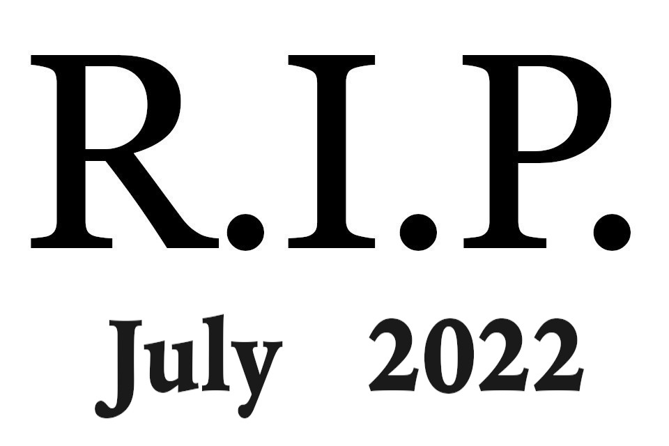 2022年7月に他界したミュージシャン及び音楽関係者