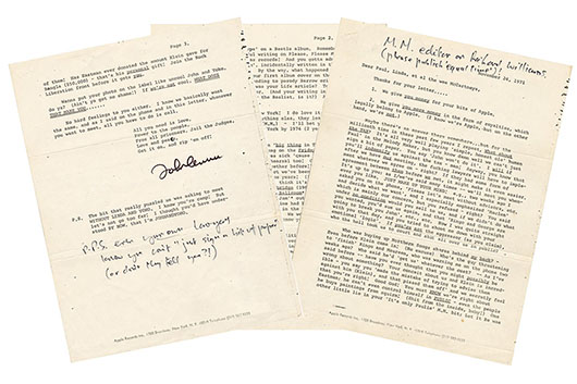 ビートルズ解散後、ジョンがポールに宛てた1971年の辛辣な手紙がオークションに