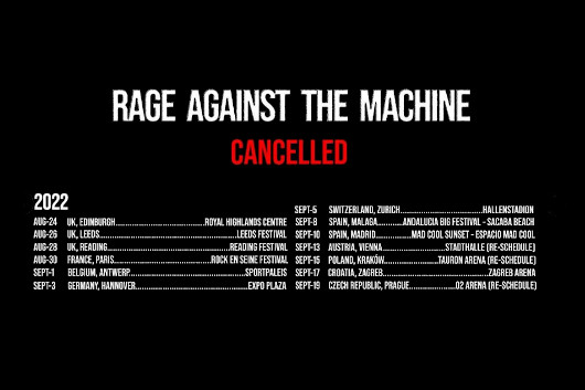 レイジ・アゲインスト・ザ・マシーン、8月24日開幕のUK／ヨーロッパ・ツアーをキャンセル