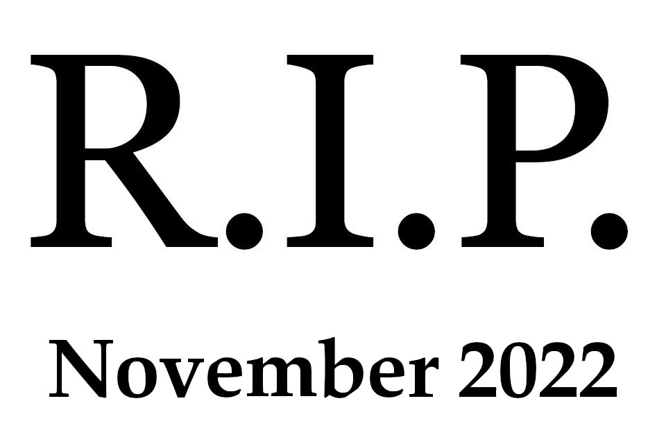 2022年11月に他界したミュージシャン及び音楽関係者