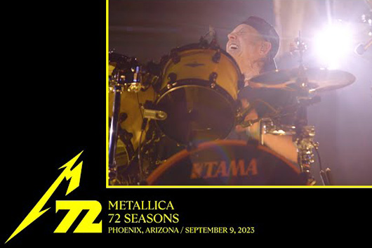 メタリカ、９/9のアリゾナ公演から「72 Seasons」と「Whiplash」のプロショット映像公開