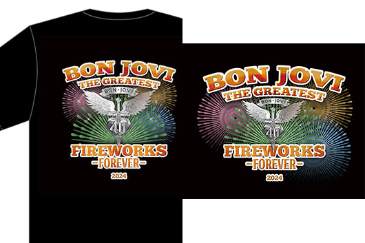 “ボン・ジョヴィ花火”各公演のグッズ付きチケットのTシャツとCDの詳細が発表。2次先行もスタート