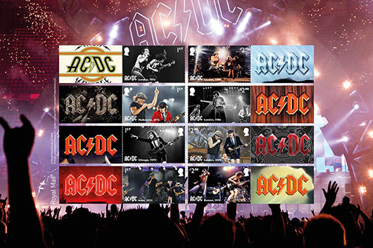 AC/DC、英ロイヤル・メールが記念切手を発行