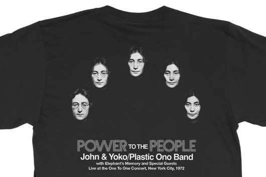 ジョン・レノンとオノ・ヨーコ新作『パワー・トゥ・ザ・ピープル』発売記念、公式Tシャツとステッカーが発売