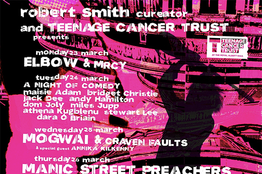 ザ・キュアーのロバート・スミスが指揮をとる2026年ティーンエイジ・キャンサー・トラスト主催オールスター・コンサートのラインナップを発表