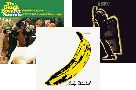 洋楽ロック名盤・日本プレス盤LPシリーズ第2弾でビーチ・ボーイズ、ヴェルヴェッツ、T・レックスの3作品を8/26に発売