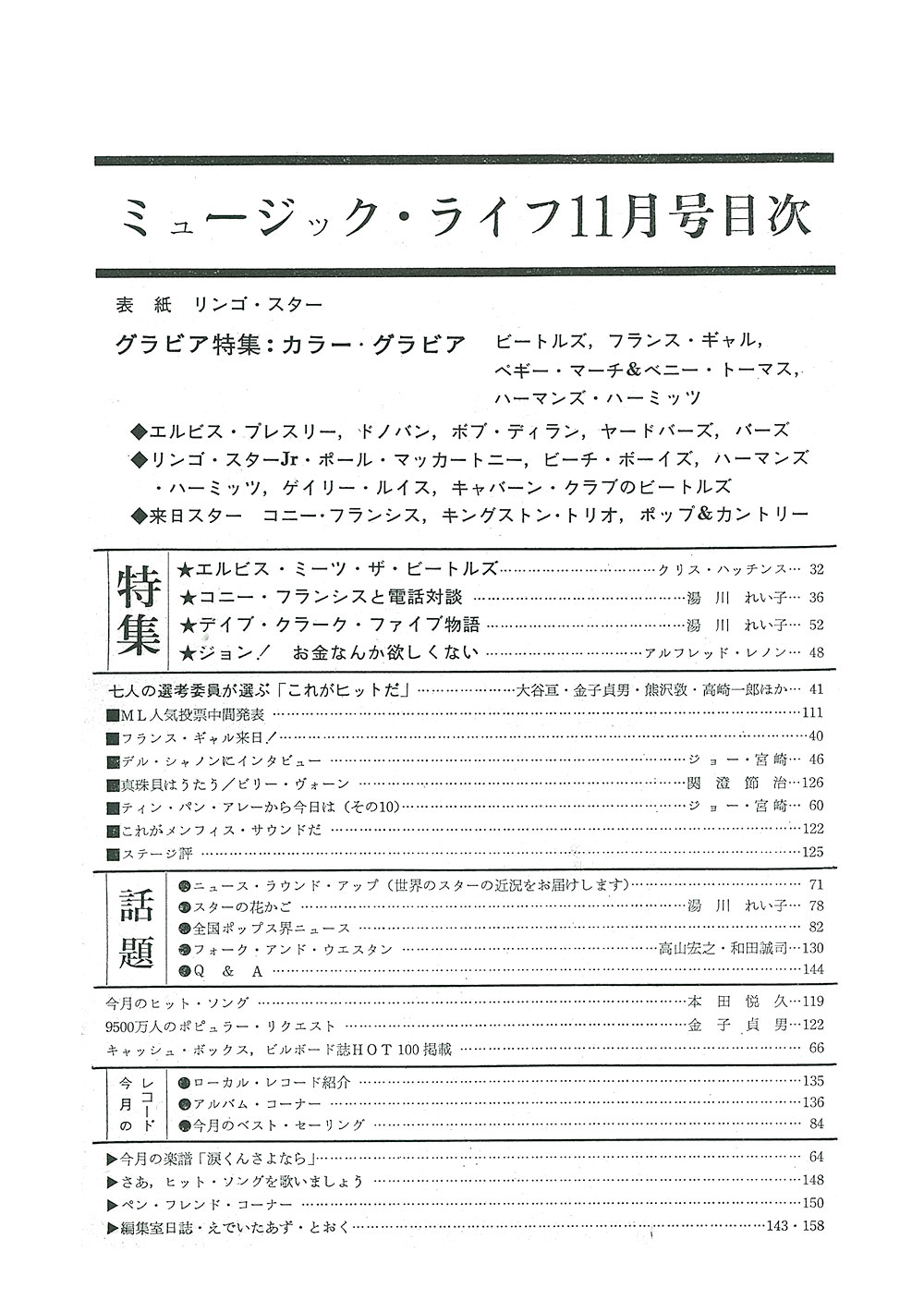モデルスピードライフ 1965年11月創刊号 NO.1 '65/11 1965年11月号 | ML GALLERY-1965年 | MUSIC LIFE CLUB