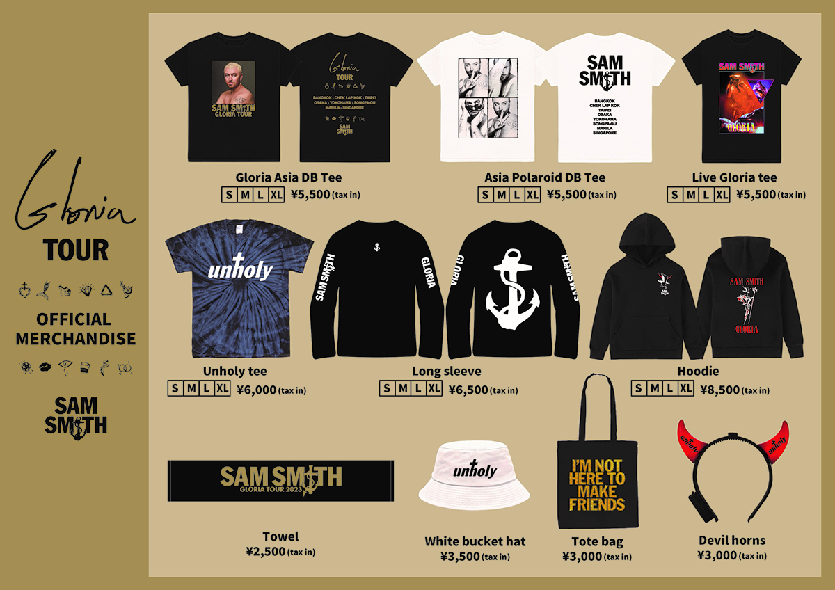サム・スミス、「GLORIA the tour」会場販売オフィシャル サム・スミス、「GLORIA the tour」会場販売オフィシャル