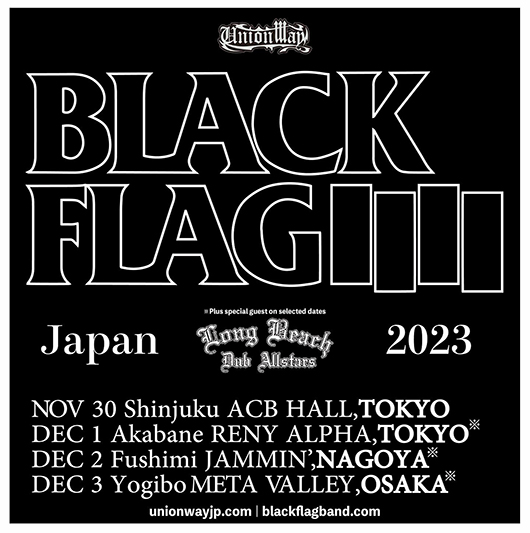 11/30〜12/3 ブラック・フラッグ＆ロング・ビーチ・ダブ