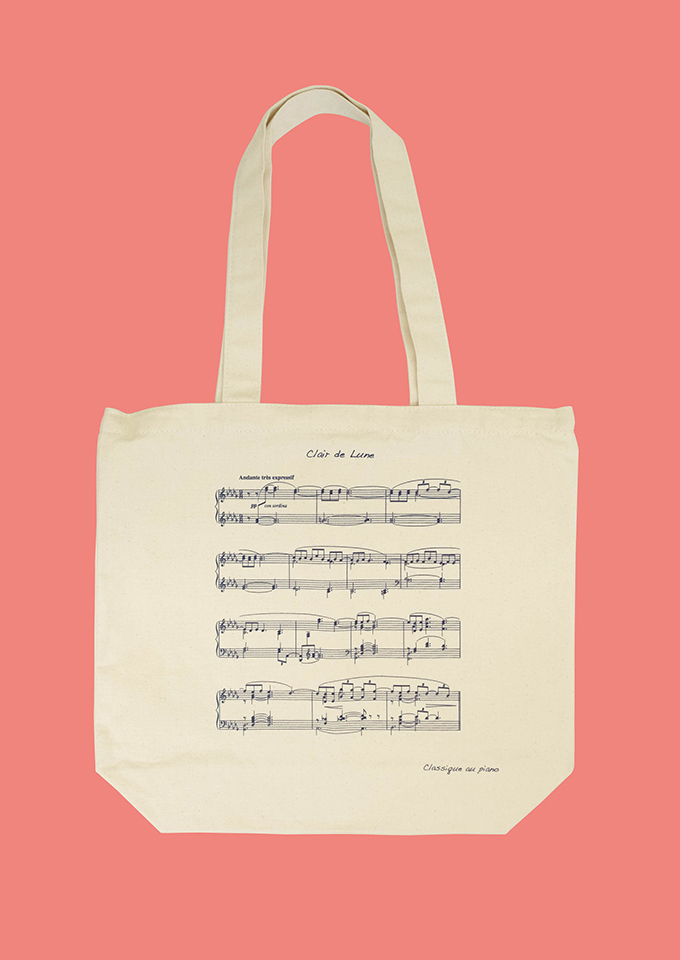 アパレル・ブランド「Classique au piano」新商品の楽譜用トートバッグ