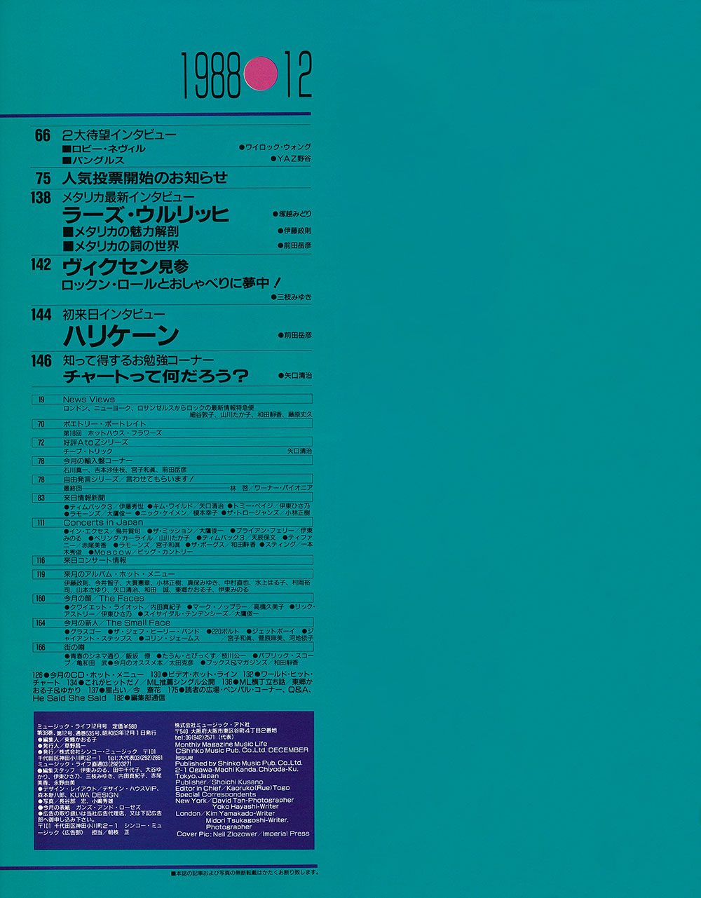 1988年12月号 | ML GALLERY-1988年 | MUSIC LIFE CLUB