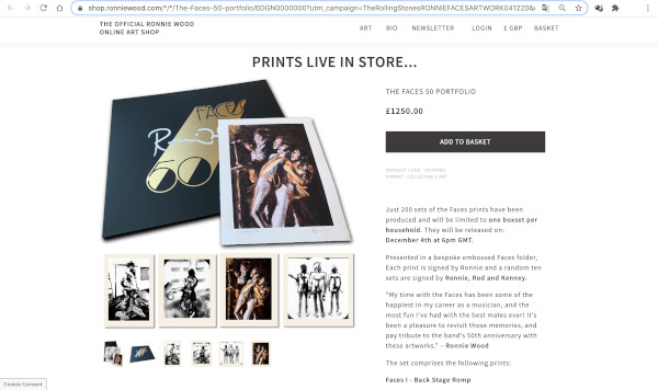 ロニー・ウッド、フェイセズの50周年を記念したアートワーク発売